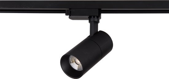 BES LED LED Railverlichting - Track Spot - Prixa Pina - 1 Fase - 20W - Natuurlijk Wit 4000K - Mat Zwart - Rond - Aluminium