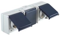 Opus Aqua Wandcontactdoos opbouw voor buiten 3-voudig horizontaal