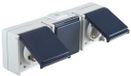 Opus Aqua Wandcontactdoos opbouw voor buiten 3-voudig horizontaal
