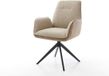 DELIFE Chaise de salle à manger Zoa-Flex cadre croisé large noir mélange de matériaux mud pivotant à 360° noyau à ressorts ensachés