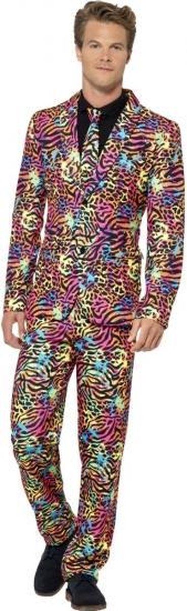 Smiffys Heren kostuum dierenprint 48-50 (M) - Bruin - Polyester