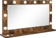 vidaXL - Miroir de maquillage - Chêne fumé - 80 x 45 x 18 cm - Rectangulaire