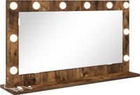 vidaXL - Miroir de maquillage - Chêne fumé - 80 x 45 x 18 cm - Rectangulaire
