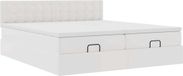 vidaXL - Lit coffre avec matelas - 180x200cm - similicuir - blanc