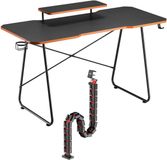 NanoRS - Gaming bureau met monitorlegbord - Zwart en Kabelopberggeer - Zwart met rood
