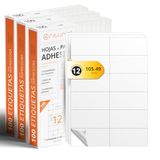 A4-vellen Ofiturie A4-vellen met witte stickers, 12 per vel, 300 vellen