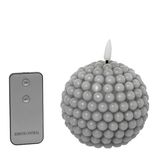 Set van 4 waskaarsen, met led en afstandsbediening, grijs, 10 x 10 x 9 cm
