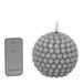 Set van 4 waskaarsen, met led en afstandsbediening, grijs, 10 x 10 x 9 cm