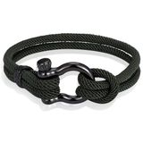LGT JWLS LGT Jewels Nautische heren armband Paracord Edelstaal Anker Army-21cm