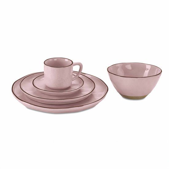LOBERON Servies set van 30 Biarré roze