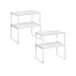 SONGMICS KSC027W01 Étagère à épices, organisateur de placard, étagère de rangement de cuisine extensible, étagère à épices, empilable, métal, bois, blanc nuage et blanc neige, 4 pièces