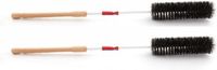 Merkloos 2x Radiatorwisser / radiatorborstels met houten handvat 65 cm - Bruin