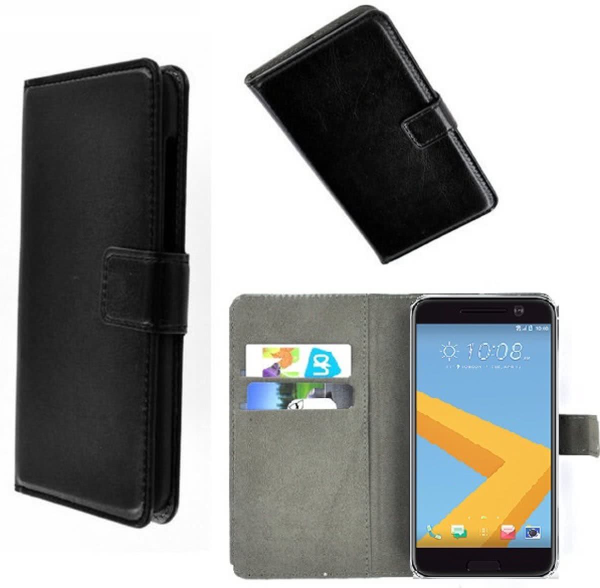 pearlycase HTC 10 Smartphone Hoesje Wallet Book Style Case Zwart