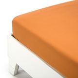 Caleffi katoen, eenkleurig, oranje, tweepersoonsbed.
