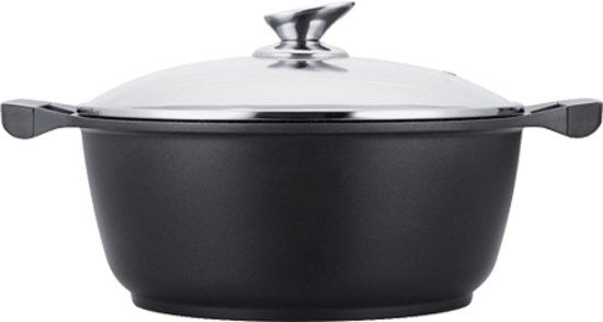 Kookkunst Holland Marmeren Braadpan met Glazen Deksel 24 cm