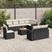 Maison Exclusive - Ensemble de meubles de jardin 9 pièces avec canapé et coussins, noir, en polyrotin