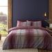 Catherine Lansfield Geborsteld Katoen Melrose Tweed Check Omkeerbare Dubbele Dekbedovertrek Set met Kussenslopen Plum