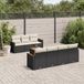Maison Exclusive - Ensemble de jardin, 8 pièces, avec coussins, noir, en polyrotin