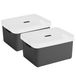 Sunware opbergbox - 2x stuks - 32 liter - antraciet - kunststof - transparante deksel - 45x35x24 cm - Sigma serie