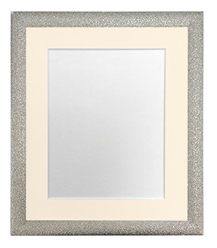 FRAMES BY POST FRAMES DOOR POST Glitz Champagne Zilver Foto Frame met Ivoor Mount 8 x 8 Beeldformaat 5 x 5 Inch Kunststof Glas