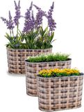 Arte r Plantenpot/bloempot teil - 3x - zink - bruin