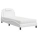 Viana Lit avec Matelas Similicuir Blanc 90x190 cm