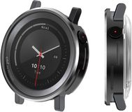 kwmobile Cover compatibel met CMF Watch 3 Pro Hoes – Fullbody Fitnesstracker Case Set van roestvrij staal – donkergrijs