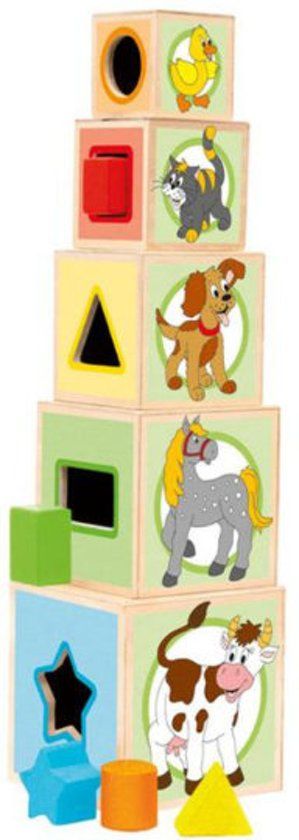 Woody Stapeltoren met insteekblokken hout - 8591864950058