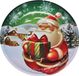 HI kinderbord met kerstman - groen/rood - metaal - 26 cm