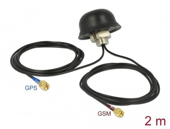Navilock Multiband GNSS GSM UMTS LTE SMA 28 dBi / 5 dBi 2 x 2 m RG-174 Antenna omnidirectional roof mount outdoor