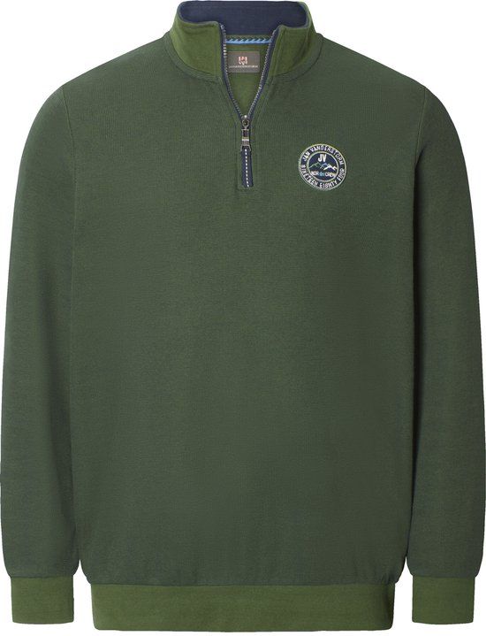 Jan Vanderstorm heren Sweatshirt - 52/54 - Olijfgroen - Katoen - Loose Fit