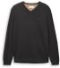 Tom Tailor - Pull en maille à col en V - Taille S - Mélange gris noir