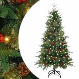 vidaXL Sapin de Noël artificiel articulé avec 150 LED Vert 150 cm PE et PVC