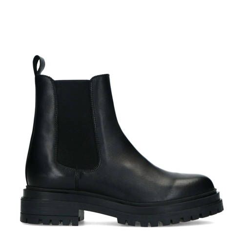 Manfield leren chelsea boots zwart