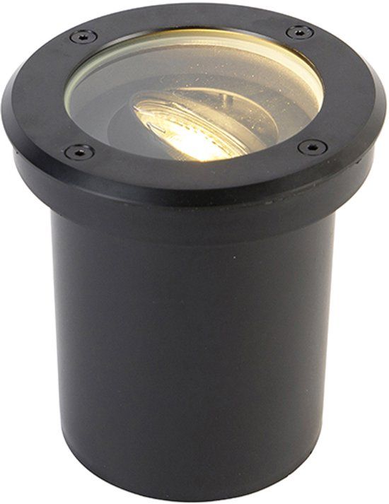 QAZQA Delux - Modern Black Outdoor Ground Spot - Ø 13 cm - GU10