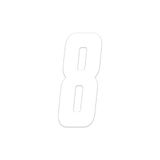 4R Quattroerre.it 13328 Startnummer 8 stickers voor Moto-Cross, wit 15 cm, 3 stuks, Bianco, H, Set van 3
