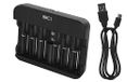 EMOS Univerale acculader NiMH, NiCd voor 6 accu's, snellader 500 mA, voor 1-6x AAA, AA, C, D, 9 V oplaadbare batterijen, incl. USB-C kabel, LED-display, batterijbescherming, veiligheidsfuncties