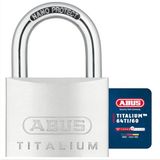 ABUS Hangslot Titalium 64TI/60 - Aluminium Slothuis, Geharde Stalen Beugel | Paracentrisch sleutelprofiel, dubbele beugelvergrendeling - 60 mm breed, 236 g - veiligheidsniveau 6, inclusief 2 sleutels