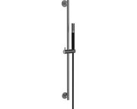 Wiesbaden Glijstangset met Staafhanddouche 1 Stand Gunmetal/Mat Zwart