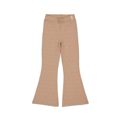 LEVV flared broek met print - lichtbruin