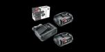 Bosch Accu-dubbelpack 18V 2,5 Ah avec chargeur AL 18V-44, Bosch POWER FOR ALL 18V, chargement rapide, fixation murale