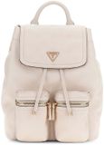 GUESS Manhattan II Flap Backpack Stone Logo crème