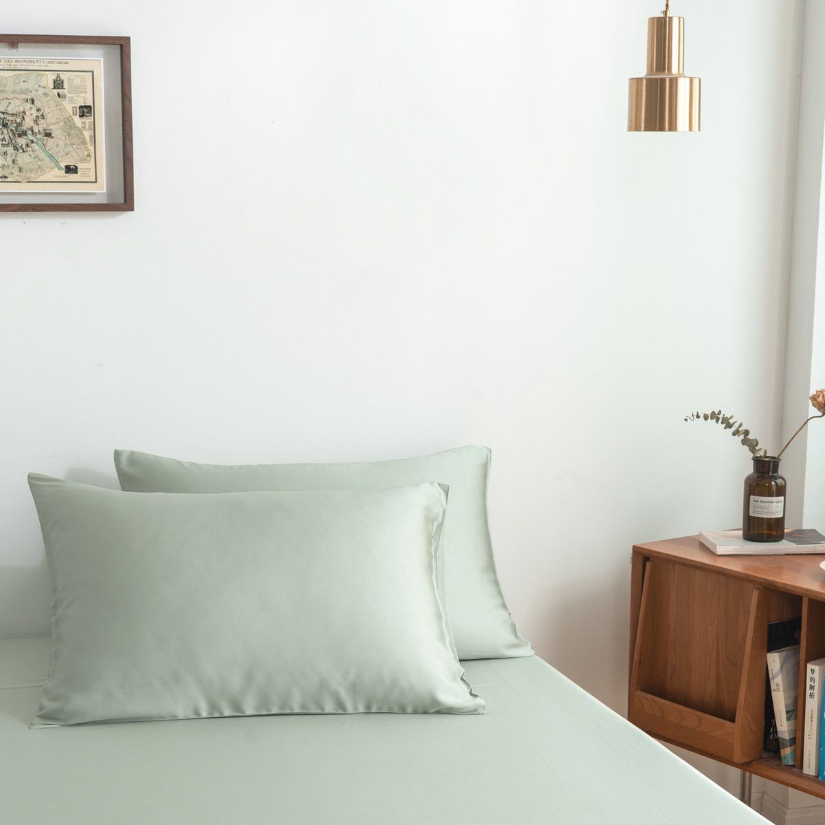 Boomba Bamboo Premium 2 bamboe kussenslopen 100% biologisch bamboe 400TC Sage Green 40x80