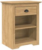 vidaXL - Nachtkastje - BODO - Honing - bruin - 53 x 38,5 x 67 cm - Bewerkt hout