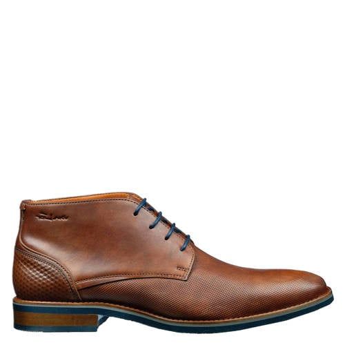 Van Lier leren veterschoenen - cognac