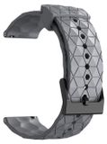 Wigento Samsung Galaxy Watch 7 (44mm / 40mm) / FE Siliconen Vervangende Polsband met Voetbal Ontwerp - Grijs