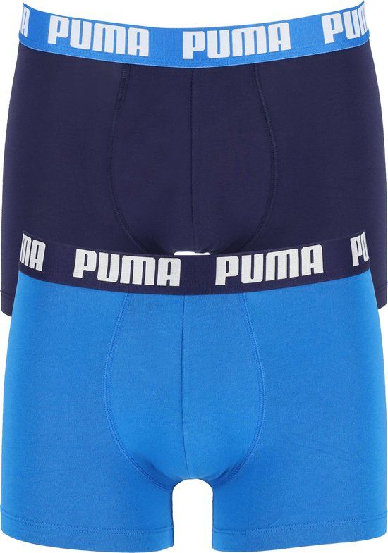PUMA Basic Boxershorts 2-pack - Men - Size L - Blue/Dark Blue