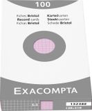 Exacompta etui 100 steekkaarten bristol geruit 5x5 niet geperforeerd 148x210mm - Roze