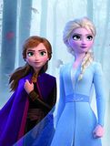 Komar Disney muurschildering Frozen Sisters in The Wood | kinderkamer, babykamer, decoratie, kunstdruk | zonder lijst | WB072-30x40 | grootte: 30 x 40 cm (breedte x hoogte)