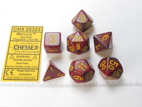 Chessex dobbelstenen set 7 polydice Speckled Mercury